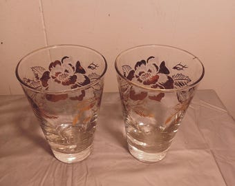 2 Libbey Rose Bouquet Gläser Becher