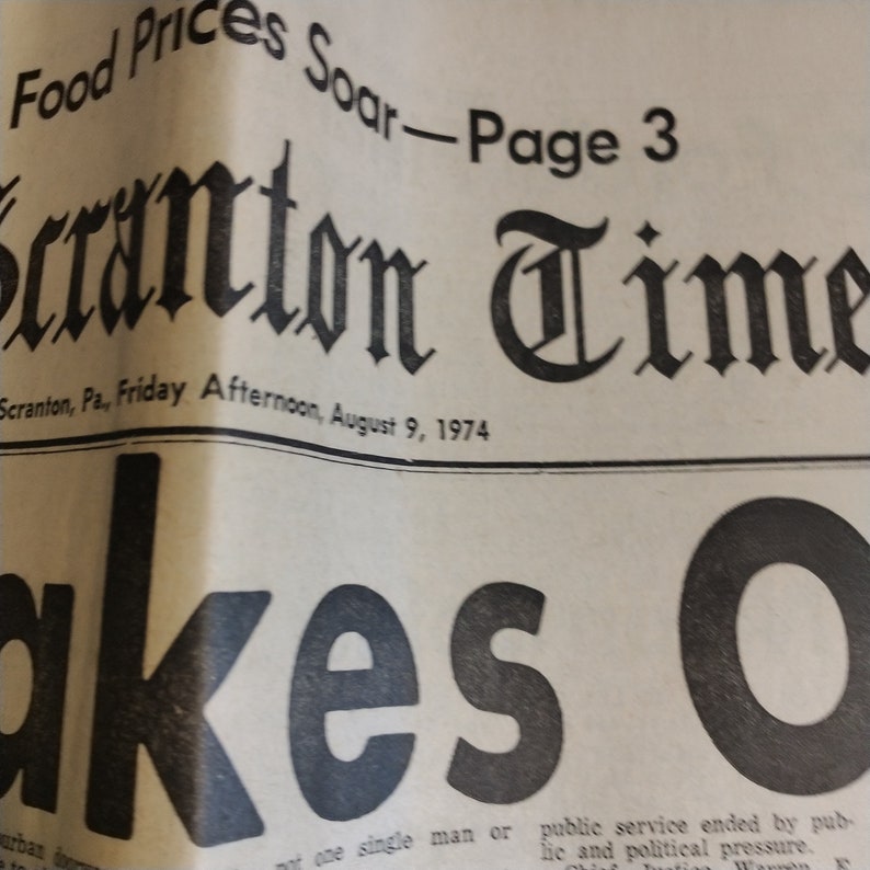 Scaton Paper 1974 Scranton Newspapers, Nixon Ford Covers, Look & Read Description - Etsy