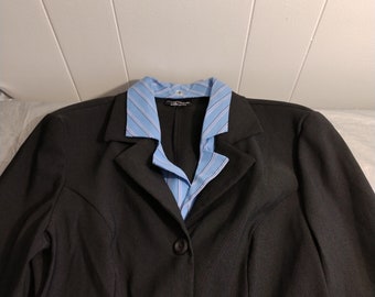 My Michelle Black Blazer 13/14 with removeable Collar, Womens Rayon Poly Blazer