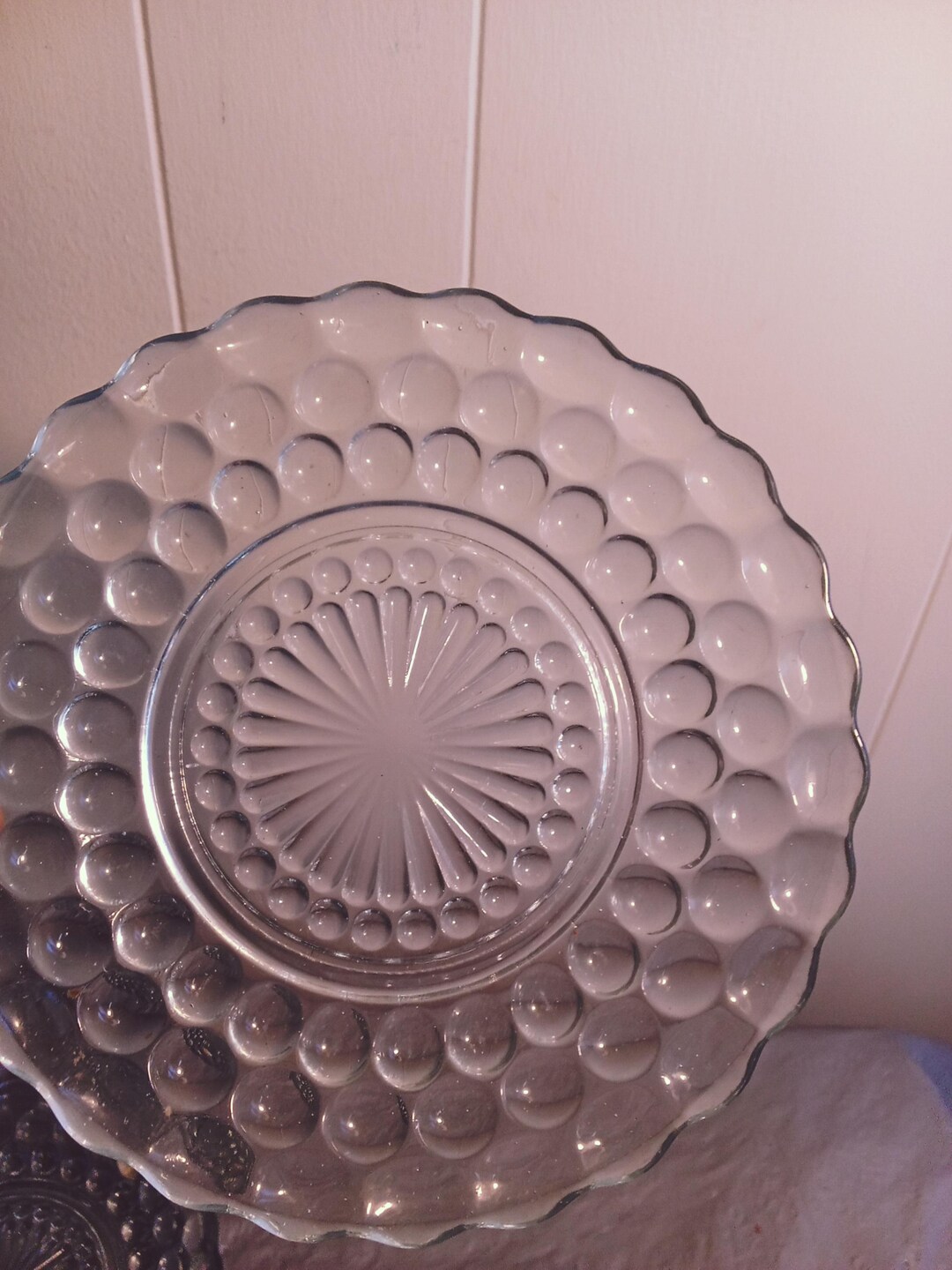 5pc Blue Bubble Glass Plates - Etsy