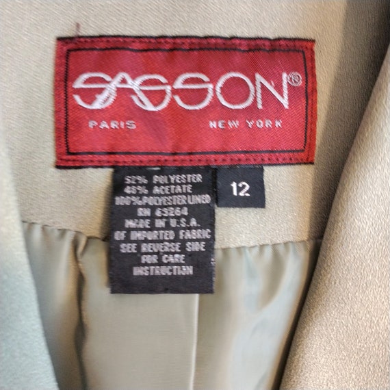 Vintage Sasson Blazer Size 12, Green Blazer - image 5