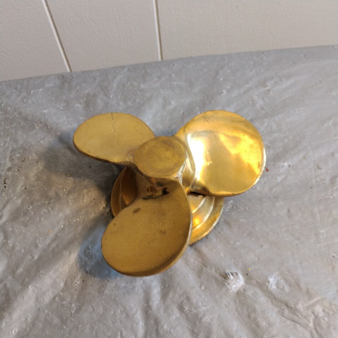 Vintage Brass Propeller Paperweight Beach Nautical Decor Etsy