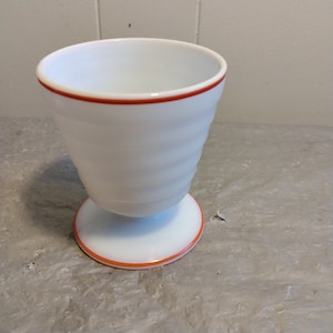 4 Vintage White Milk Glass Footed Cups Egg Cups Juice Glasses