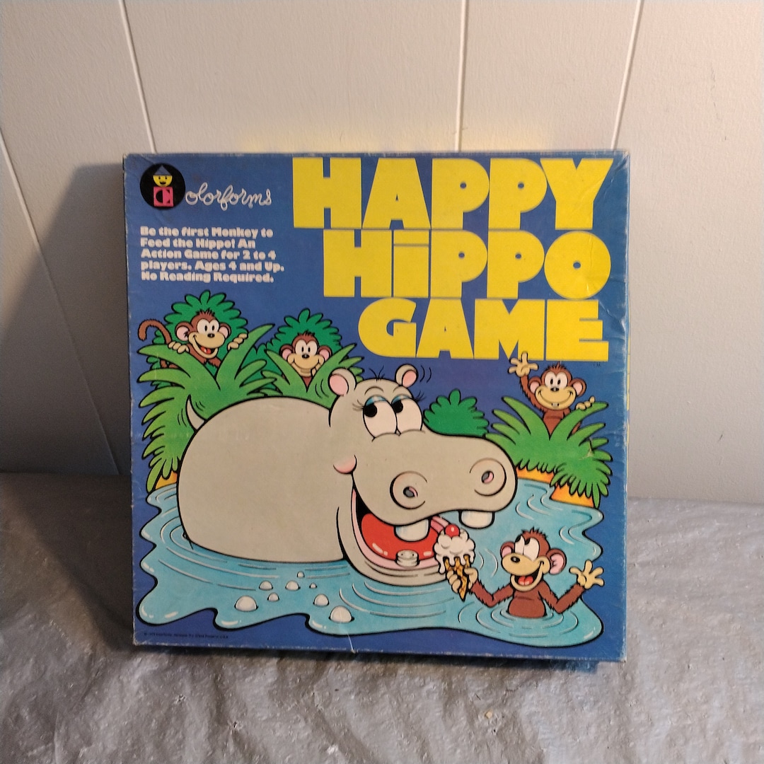 1970s Vintage Happy Hippo Game Colorforms Board Game Etsy