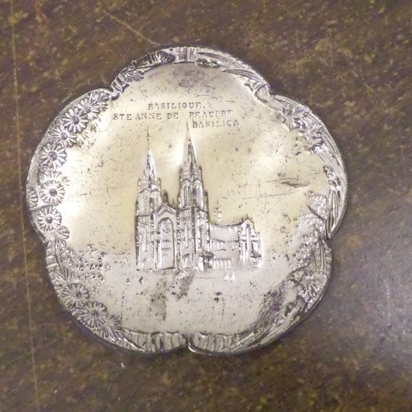 Vintage Saint Anne Basilica Metal Tray