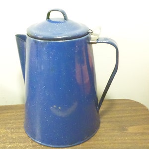 Classic Blue Percolator Enamelware Camping Coffee Pot - 12 Cup – COLETTI  Coffee