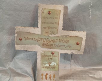 Resin Cross with Prosperity Saying