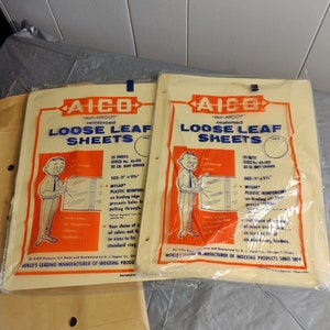 2 Vintage Packs Aico Loos Leaf Sheets, Binder Sheets