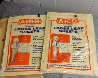 2 Vintage Packs Aico Loos Leaf Sheets, Binder Sheets