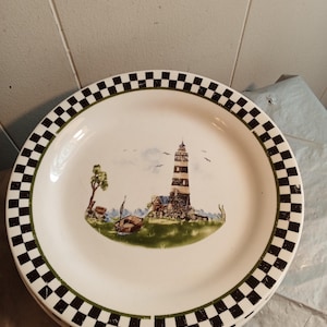4 Alco Industries Lighthouse Dinner Plates, Read Description