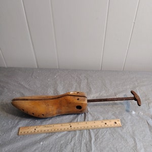 Vintage Shoe Tree, Wood & Metal Shoe Tree