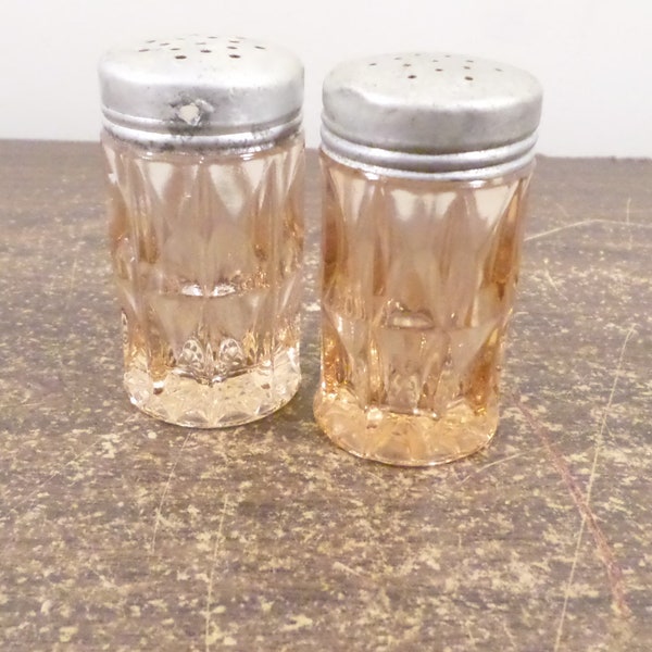 Pink Depression Glass Salt and Pepper Shakers Etsy