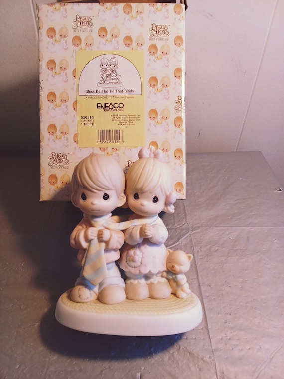 1990s Enesco Precious Moments Figurine 520918, Bless Be the Tie