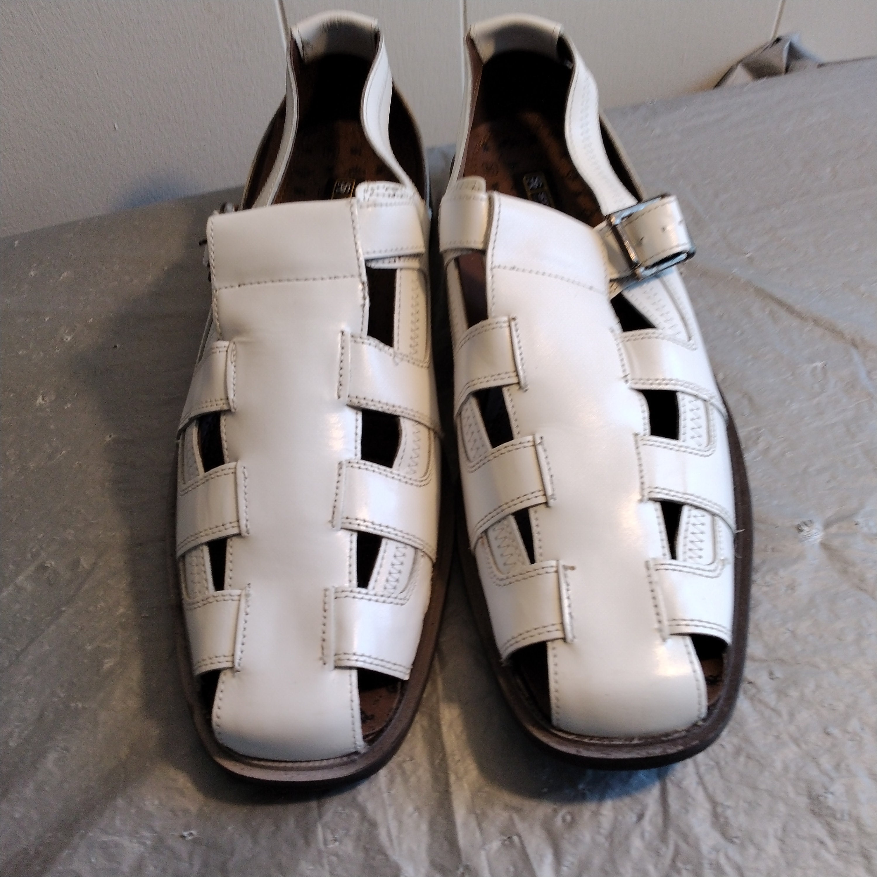 Mens 8 Stacy Adams White Leather Sandals Stacy Adams White Sandals for Men | Mercari main image 4