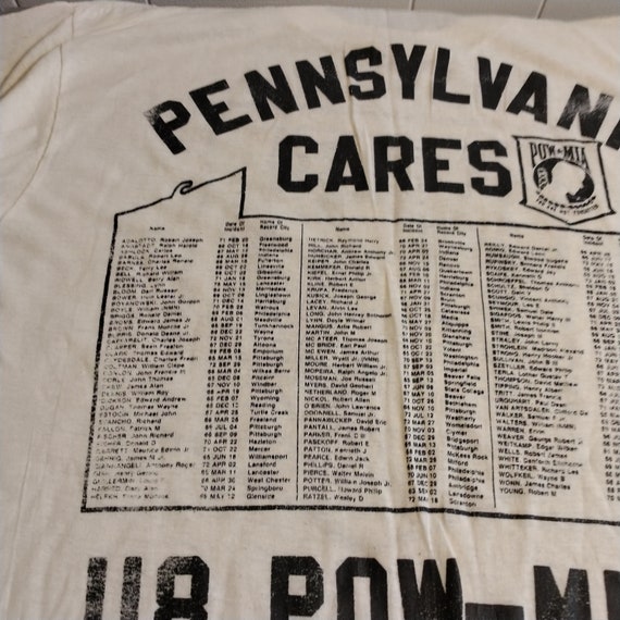 Vintage PA POW MIA Not Forgotten T Shirt with 118… - image 7