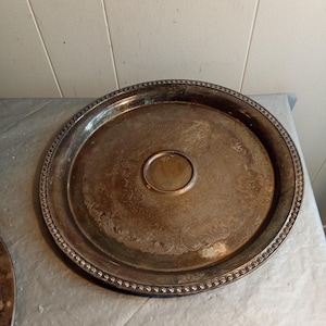 Vintage Wm Rogers Silverplate Tray with Dipping Bowl Slot