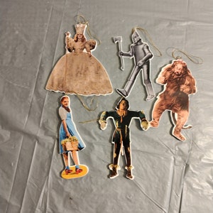 5 pc 1990s Turner Vintage Wizard of Oz Ornaments