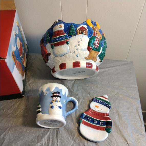PUPAZZO DI NEVE CERAMICA BIANCA PICCOLO