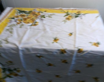 60x50インチ イエローフローラルテーブルクロス、説明を読む - Etsy 日本