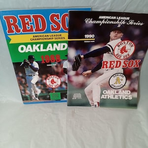 2pc 1988 1990 Boston Red Socks Programs, Oakland A's, Fenway Park