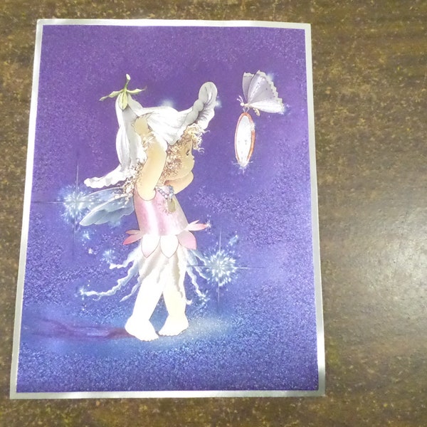 Pair Vintage Dufex Foil Print, Fairy Foil Print, Dufex 153343 153344