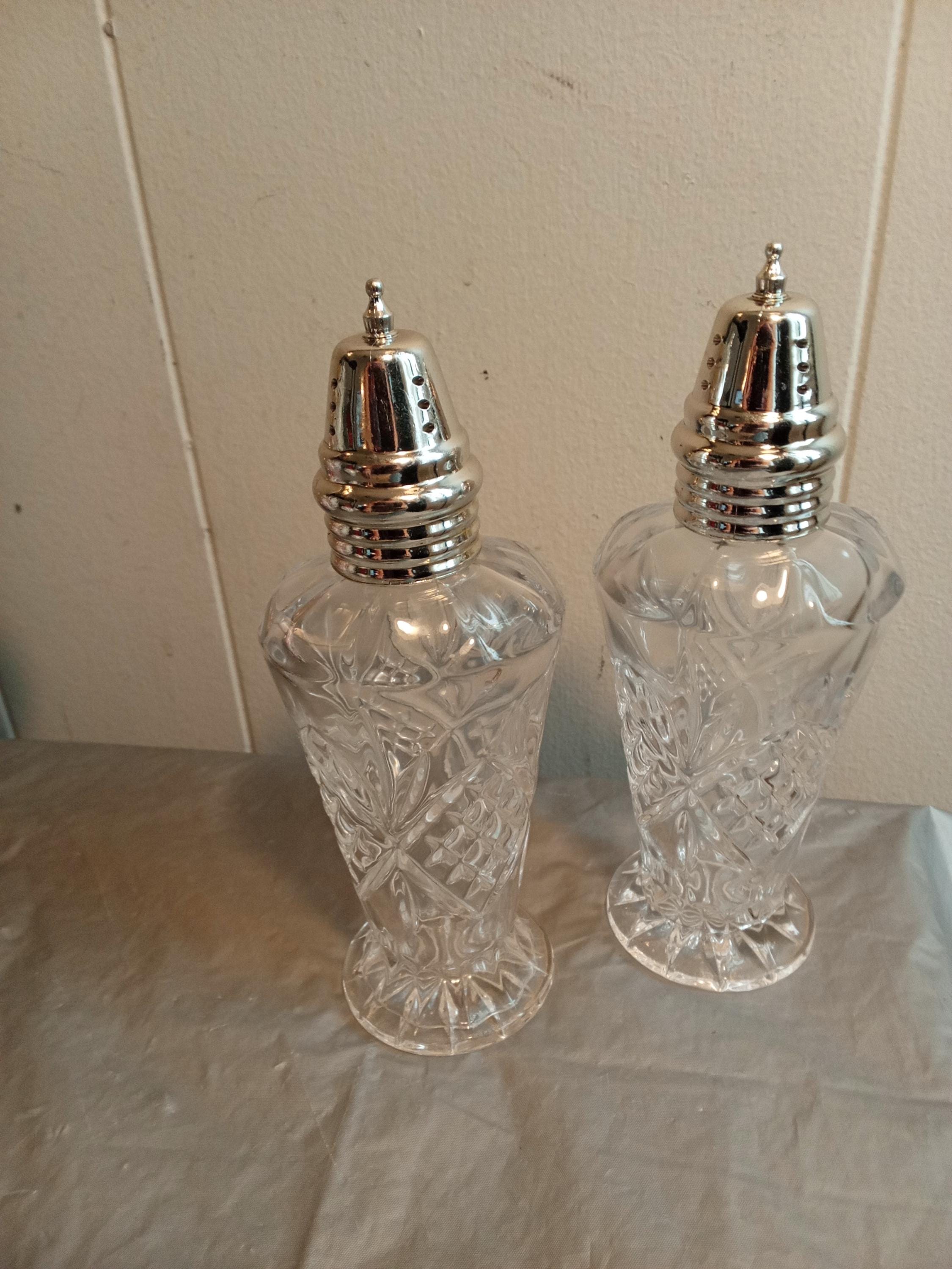 6 1/4" Clear Glass Salt & Pepper Shakers