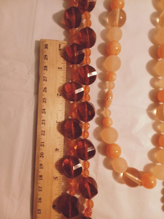 Mustard clay & plastic bead *** necklace