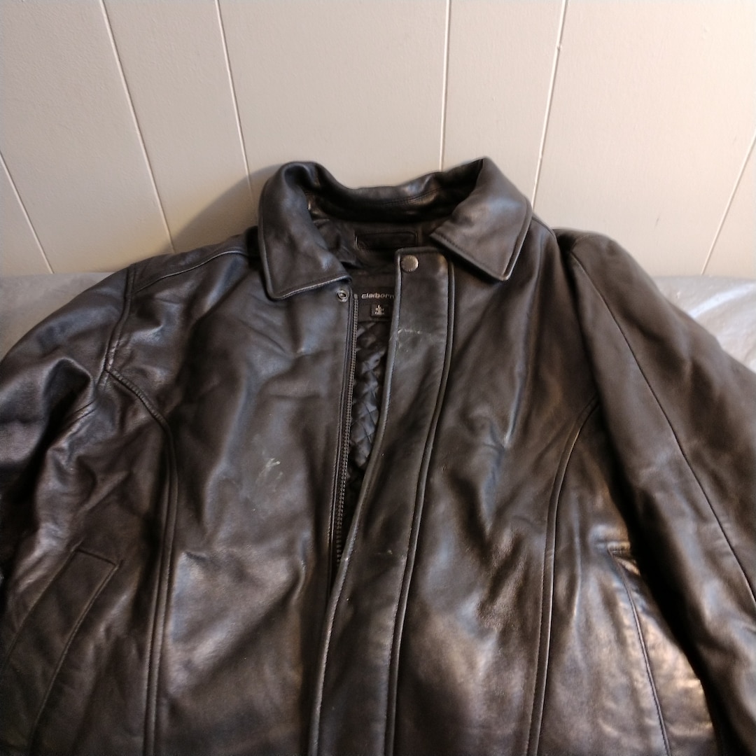 特別価格 Liz Vintage Claiborne Black L Jacket Bomber Lambskin Mens ジャケット・アウター