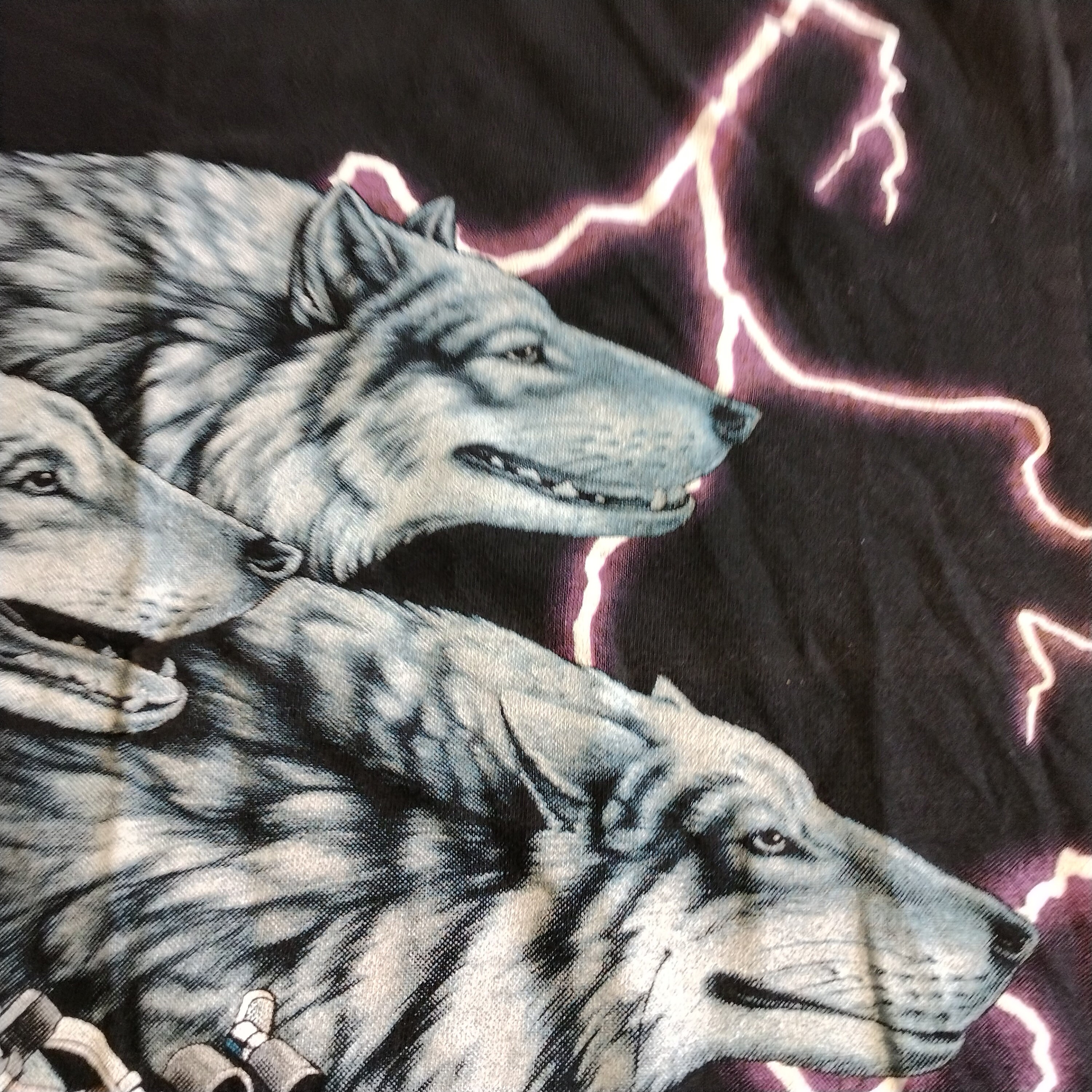 Vintage Sunrise Turquoise Leader of the Pack Wolf Biker T Shirt 
