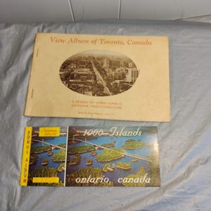 Álbum de recuerdos turísticos ilustrado de Toronto, Canadá, placas de fotograbado y 1000 postales de islas