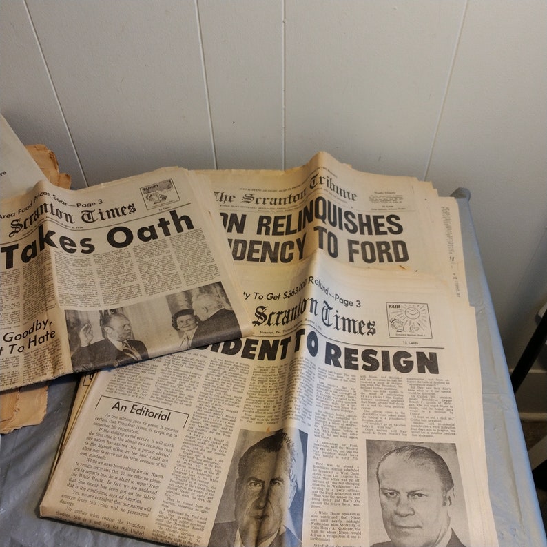 Scaton Paper 1974 Scranton Newspapers, Nixon Ford Covers, Look & Read Description - Etsy