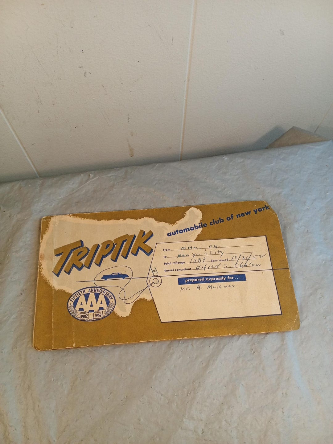 1950s AAA Tiptik Travel Map Package, Automobile Club of New York