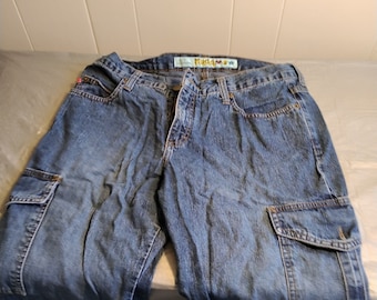 Vintage Mudd Jeans, Cargo Jeans, 33x34", Bell Bottom Jeans