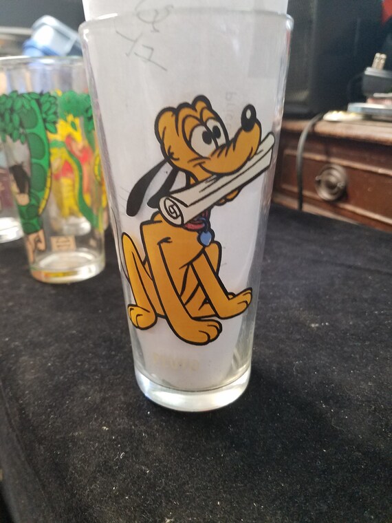 Vintage Disney Pepsi Collector Glass Mickey Mouse Goofy Pluto Free Shipping