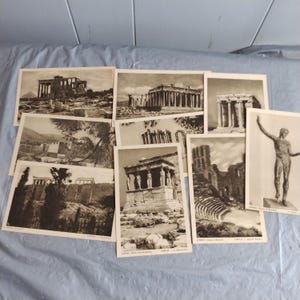 9 cartoline d'epoca del Partenone di Atene, Grecia di Kogevinas