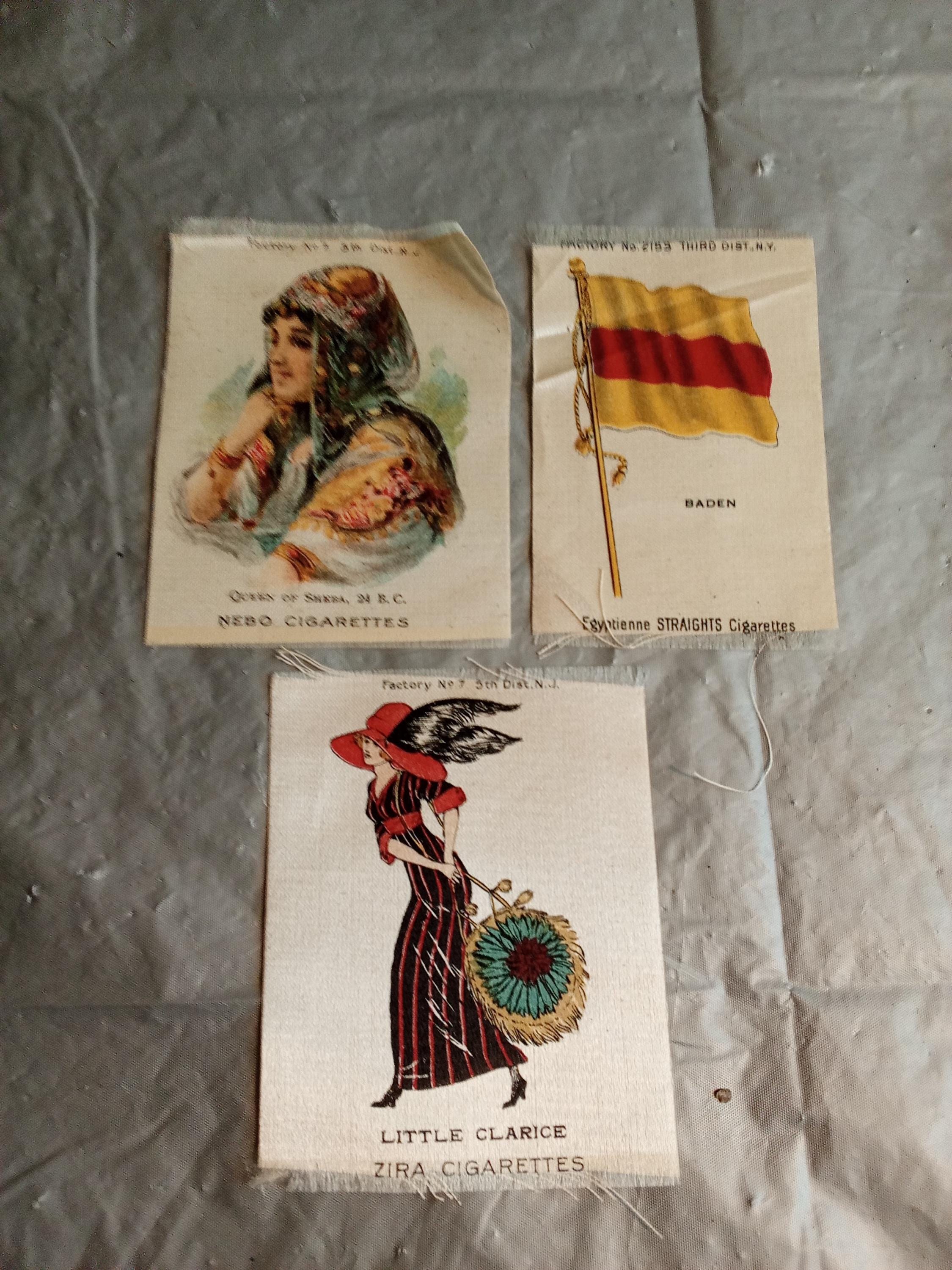 rare cigarette silks Antique Tobacco Cigarette Silks, Nebo Egyptienne Zira Cigarette Silks