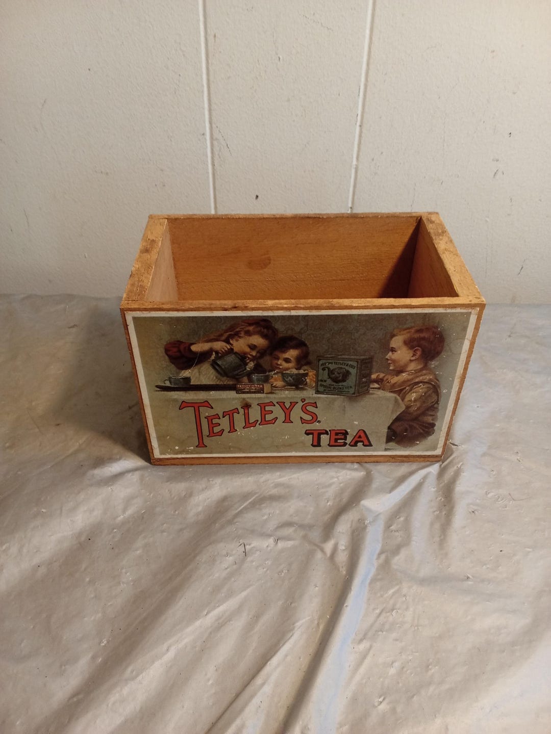 Small Tetley's Tea Wooden Crate - Etsy