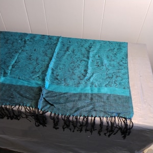 76x2&quot; Vintage Wrap, Table Cover, Altar Cover, Pink Teal Purple
