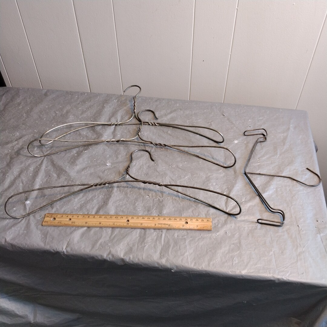 3 Antique Vintage Wire Coat Hangers Etsy