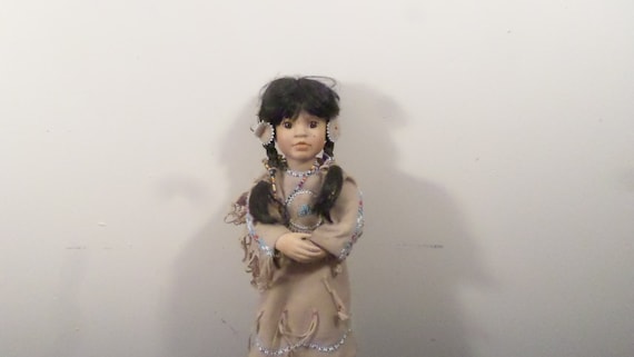 1991 Vintage Porcelain Native American Doll Many Stars Etsy Ireland