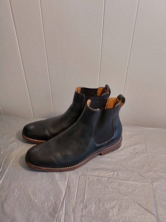 Mens Boots, Bass Ankle Boots, Black Leather Mens … - image 1