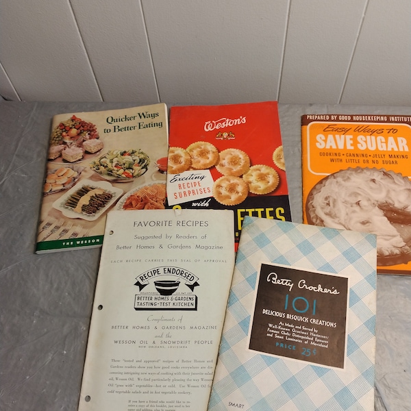 1930s - 1950s Cookbooks, Betty Crocker Wesson Cookbooks