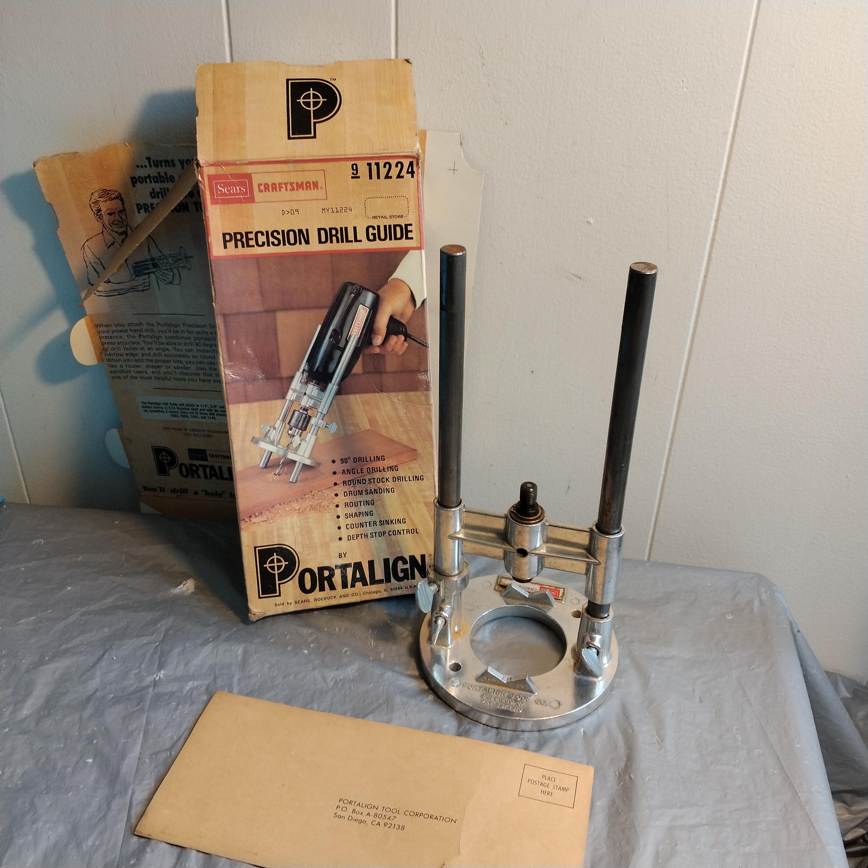 Sears Cratsman Precision Drill Guide Tool by Portalign Craftsman 11224 Vintage Sears Craftsman Portalign Precision Drill Guide 11224 Etsy