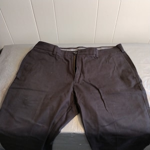 Savane Men&#39;s Black Slacks, Mens Stress Dress Casual Pants 33x30