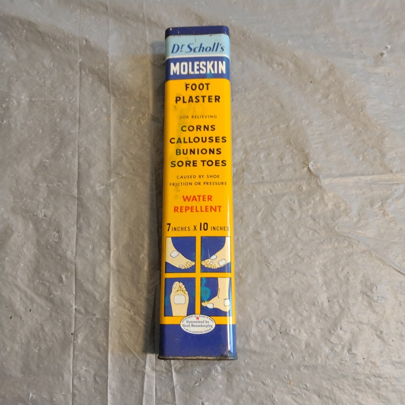 Vintage Dr Scholl's Moleskin Tin, Foot Plaster, Medical Advertising Tin image 5