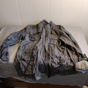 Vintage Calvin Klein Womens Denim Grunge Jacket, Calvin Klein Drawstring Jacket