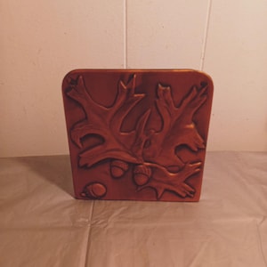 Vintage Copper Leaf & Acorn Bookend, Read Description
