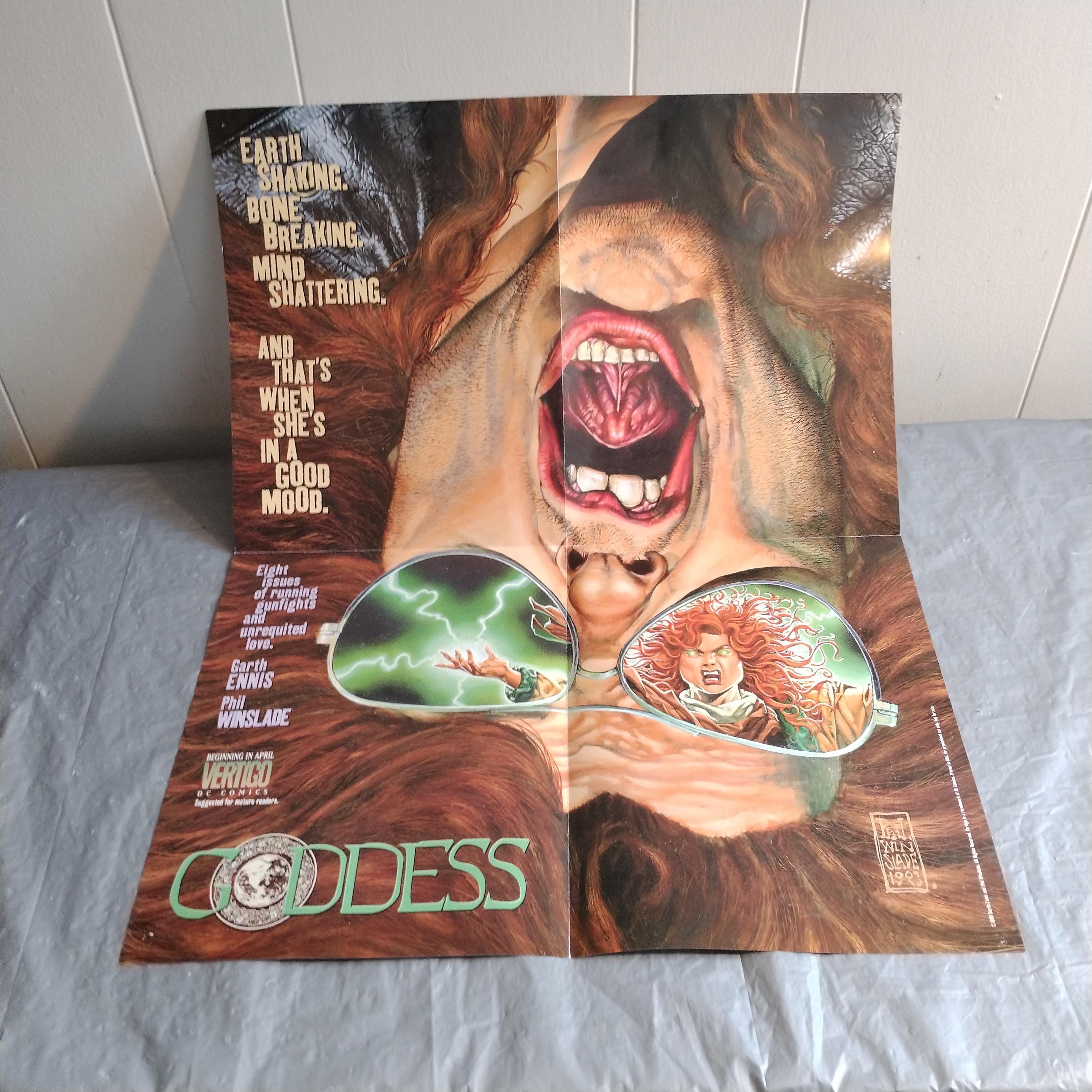 17x22" 1995 Vertigo DC Comics Goddess Promotional Book Poster, Look & Read Description