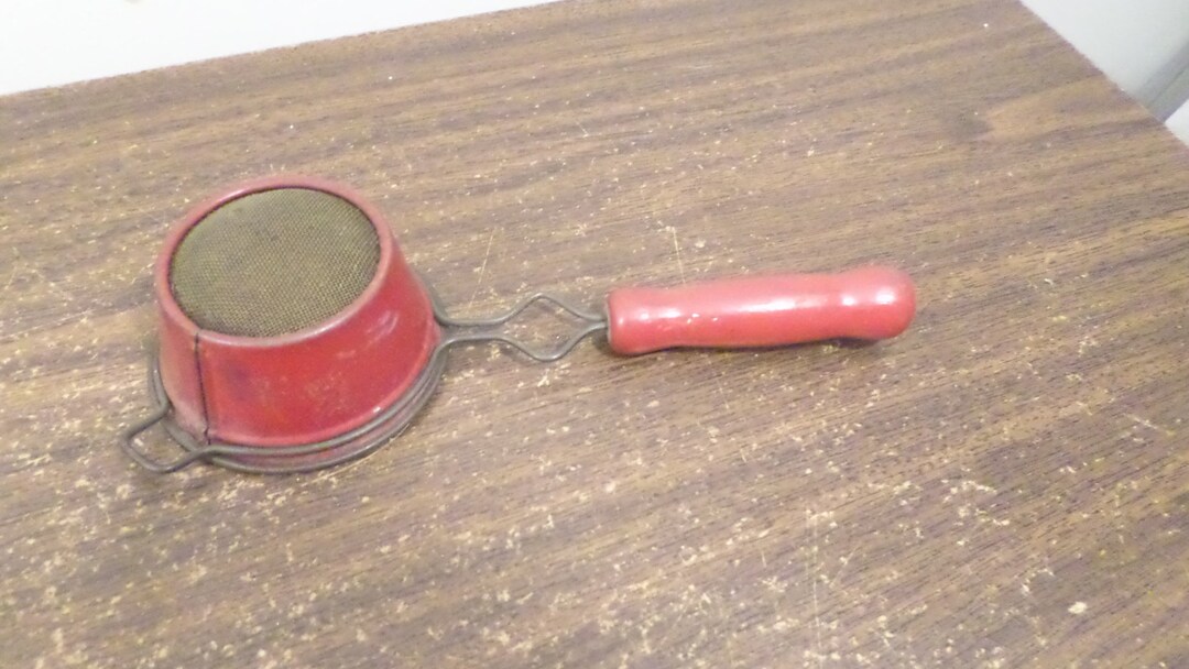Vintage Small Strainer, Wood Handle Strainer, Handheld Strainer Etsy