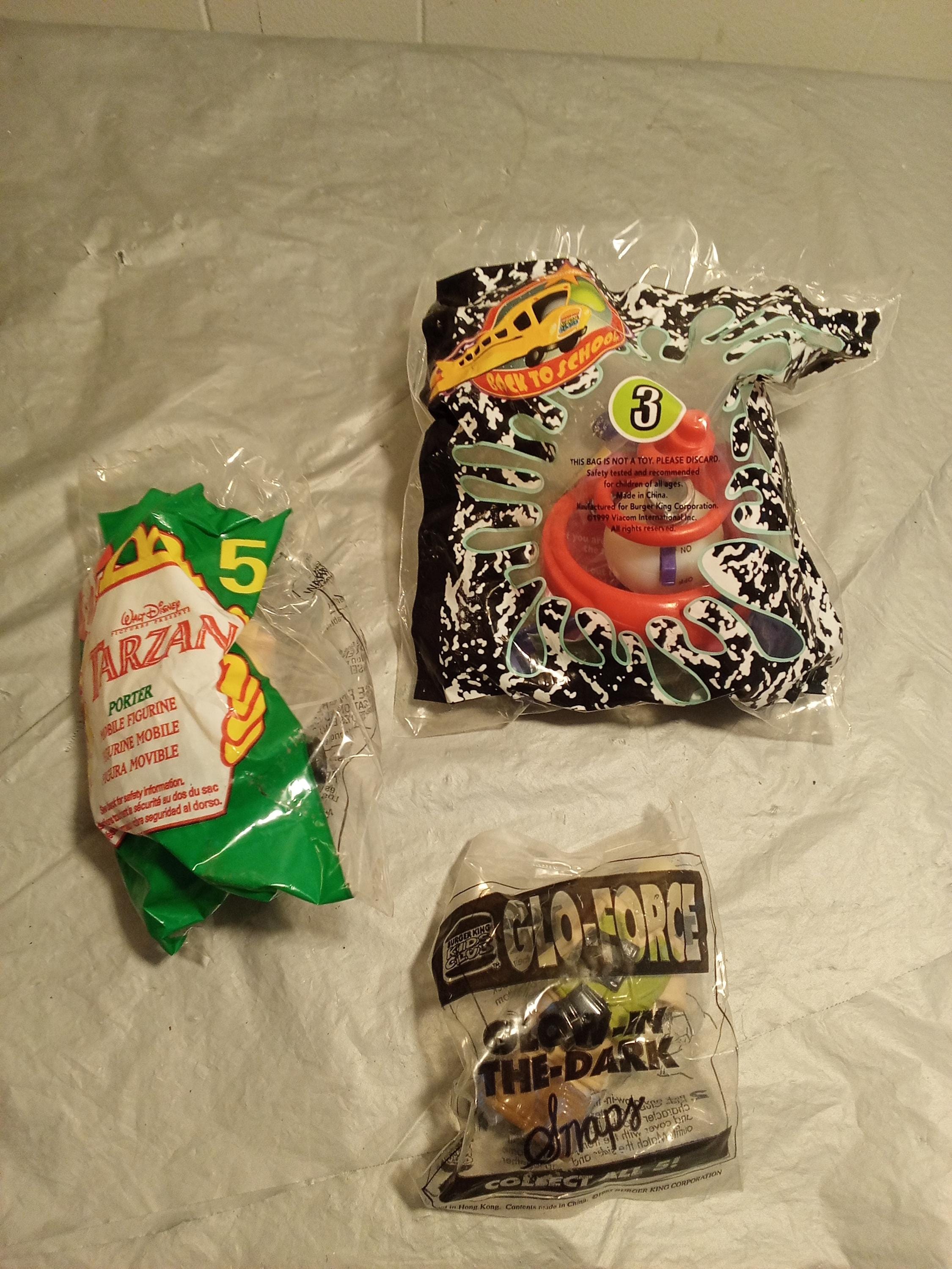 3 Sealed Burger King Mcdonalds Toys, Tarzan, Glo Force - Etsy
